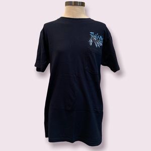 Salt Life Navy Fish School Graphic Logo Pocket Tee - Excellent Condition - MED